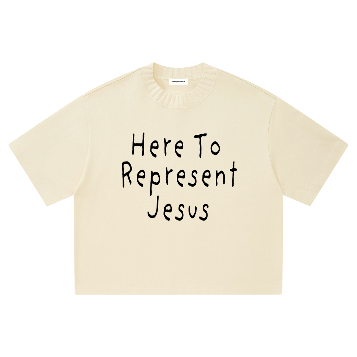 “Here To Represent Jesus” Heavyweight Boxy TEE