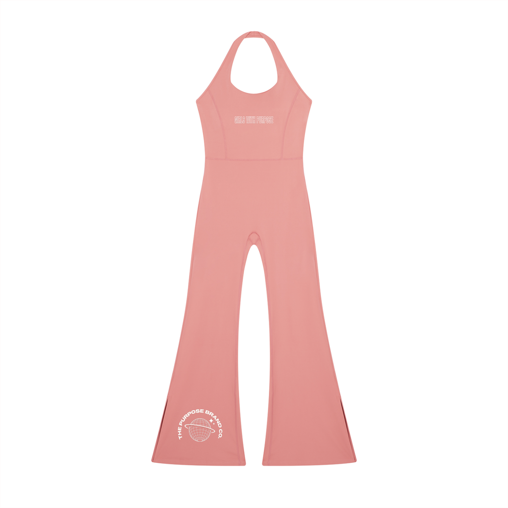 “Girls With Purpose” Halter Flared Jumpsuit