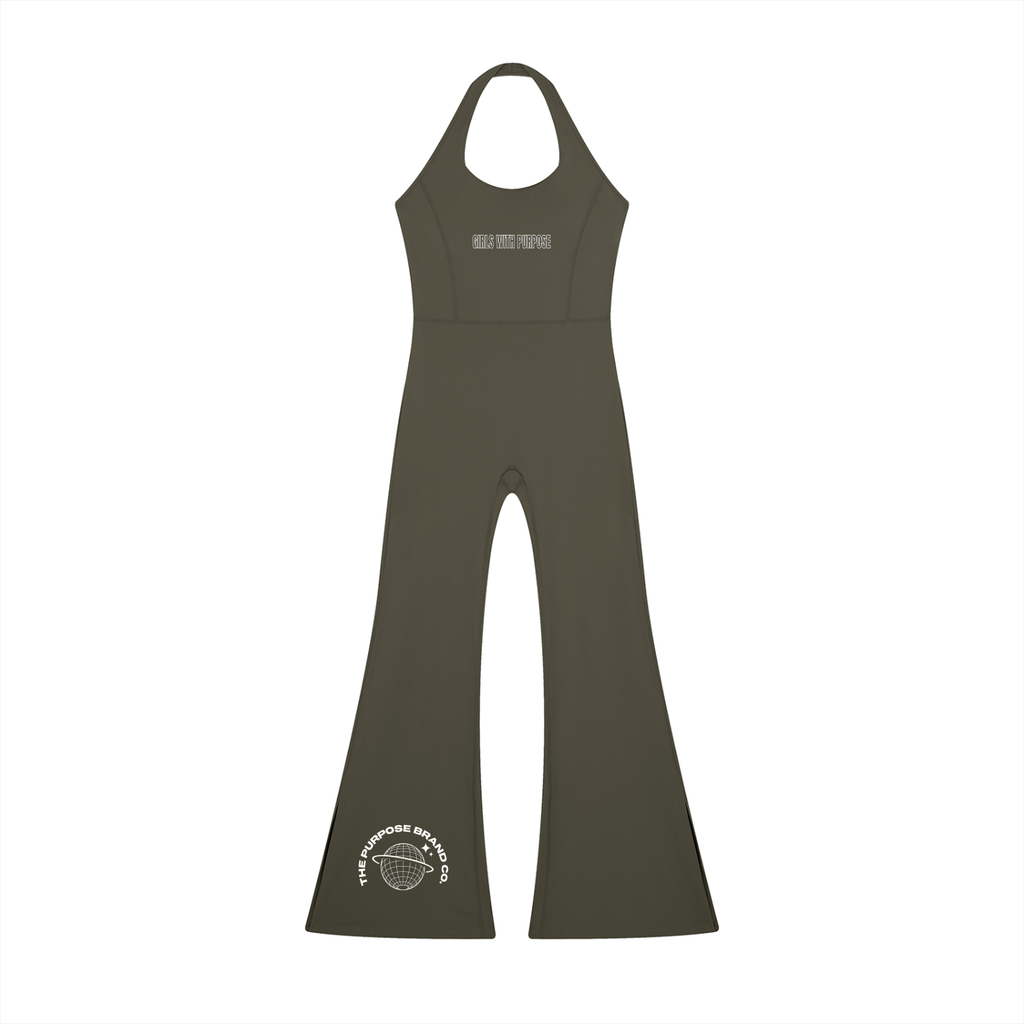 “Girls With Purpose” Halter Flared Jumpsuit