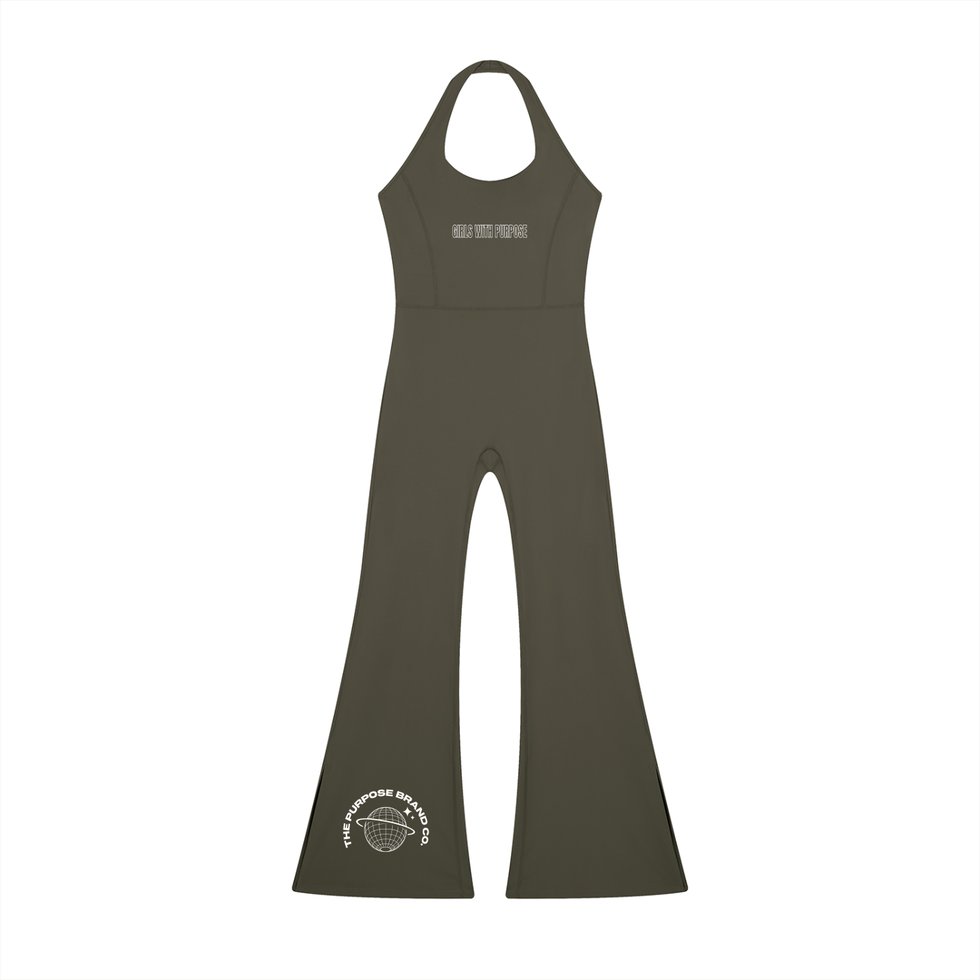 “Girls With Purpose” Halter Flared Jumpsuit