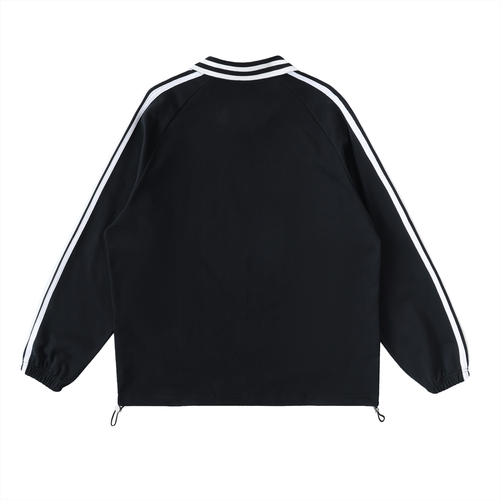 “Dreamers Only”  Striped Lapel Collar Sweatshirt